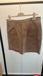 Hans Ubbink leren rokje, Maat 38/40 (M), Beige, Ophalen of Verzenden, Gedragen