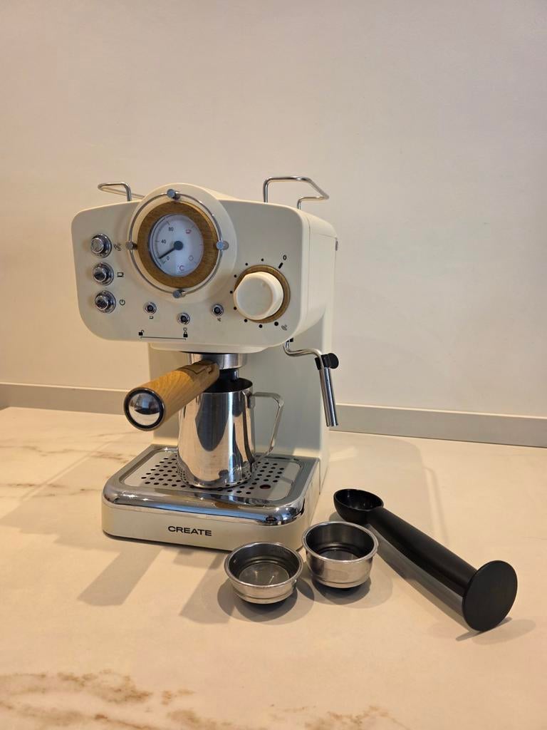 Create Retro Espresso/Koffiemachine - Zo goed als nieuw, Witgoed en Apparatuur, Koffiezetapparaten, Espresso apparaat, Gemalen koffie