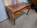 Antieke barok stijl schrijftafel, bureau, desk met inlegwerk, Ophalen of Verzenden