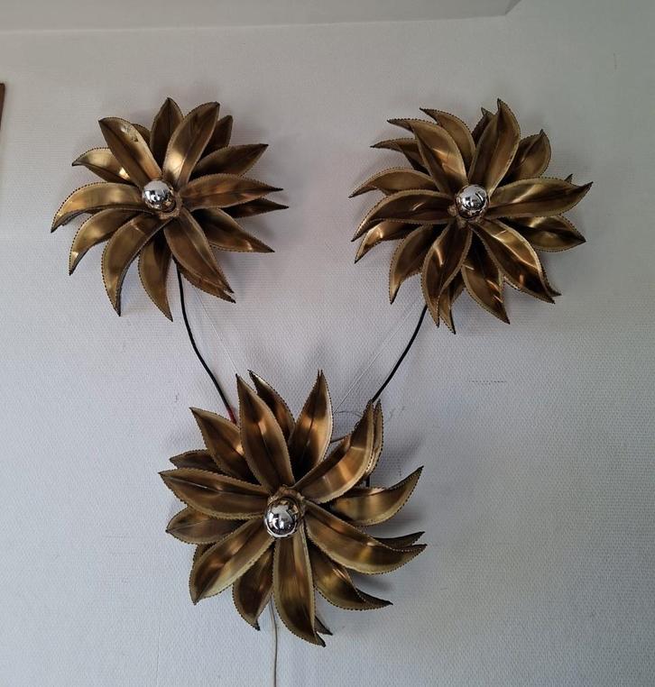 Fleur / Agave lampen Maison Jansen, CHRISTIAN TECHOUEYRES., Antiek en Kunst, Antiek | Lampen, Ophalen of Verzenden