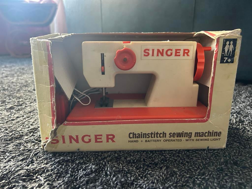 Vintage Singer Chainstitch Naaimachine (Hand/Batterij), Ophalen of Verzenden, Gebruikt, Naaimachine, Singer
