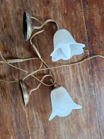 Set van 2 wandlampen met bloem kelk glazen, Ophalen of Verzenden, Gebruikt, Glas, Klassiek, Bloemkelk