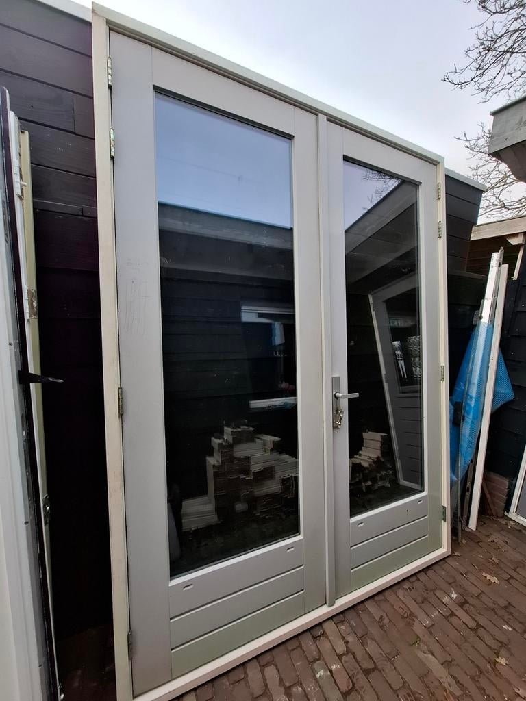 Openslaande tuindeuren dubbel glas deuren terrasdeuren pui, Ophalen, Deurkozijn, 225 cm of meer, Zo goed als nieuw