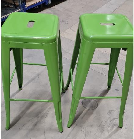 Barkruk felgroen H75 (set van 2), Huis en Inrichting, Barkrukken, Ophalen, Gebruikt, Met voetsteun, 60 tot 90 cm