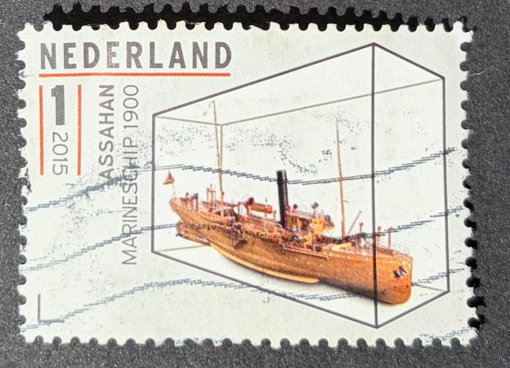 Postzegel Nederland scheepsmodel marineschip Assahan, Postzegels en Munten, Postzegels | Nederland, Ophalen of Verzenden, Na 1940