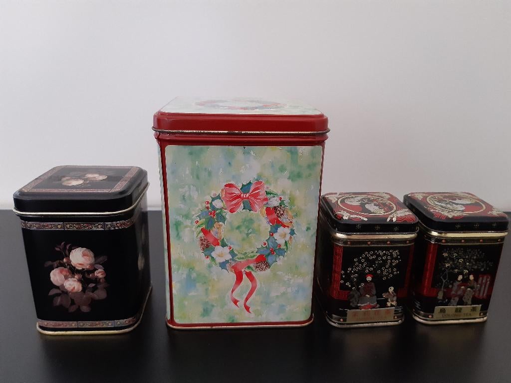 Diverse blikken 4 stuks, Verzamelen, Blikken, Ophalen of Verzenden, Zo goed als nieuw, Thee, Overige merken