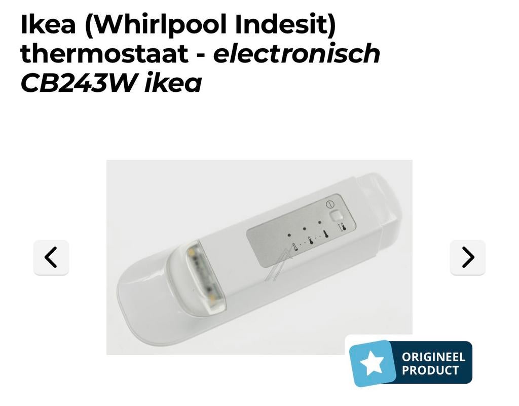 Ikea (Whirlpool Indesit) thermostaat - electronisch CB243W, Ophalen of Verzenden, Gebruikt