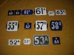 oud emaille huisnummer 52a 53a 55a 57a 58a 60a 61a 63a a 52, Ophalen of Verzenden