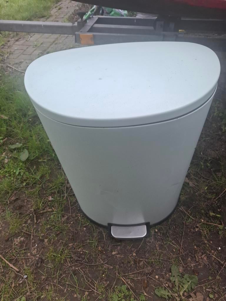 Mintgroene halfronde vuilnisbak 60 liter, 40 liter of meer, Ophalen, Rvs, 50 tot 75 cm