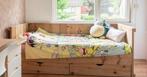 Mooi steigerhouten bed, elektrisch verstelbare lattenbodem, 90 cm, Eenpersoons, Ophalen of Verzenden, Zo goed als nieuw