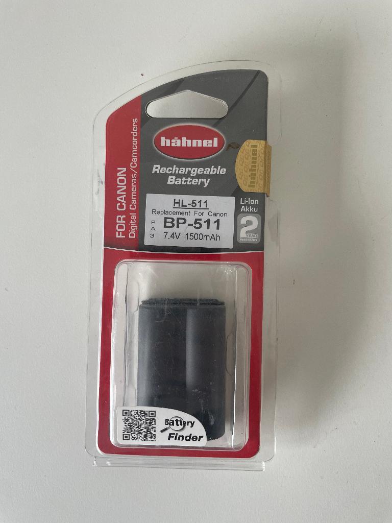 Hähnel HL-511 Accu voor Canon (BP-511), Ophalen of Verzenden, Nieuw