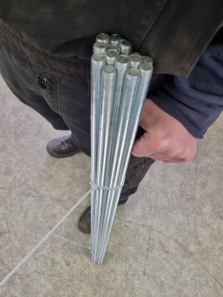 Draadeinden M12 - 1 meter - spoed 1,5mm, Doe-het-zelf en Verbouw, IJzerwaren en Bevestigingsmiddelen, Ophalen of Verzenden, Nieuw