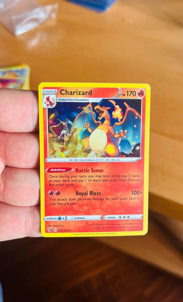 Charizard 025/185 Cracked Ice Holo Vivid Voltage Pokemon, Verzenden, Zo goed als nieuw, Losse kaart, Foil