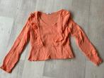 Oranje blouse met ruches, Ophalen of Verzenden, Zo goed als nieuw, Maat 36 (S), Oranje