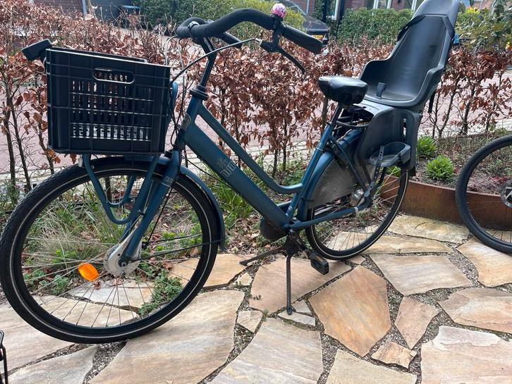 Moederfiets BSP met kinderzitje en krat, Fietsen en Brommers, Fietsen | Dames | Moederfietsen, Gebruikt, Overige merken, 53 tot 56 cm