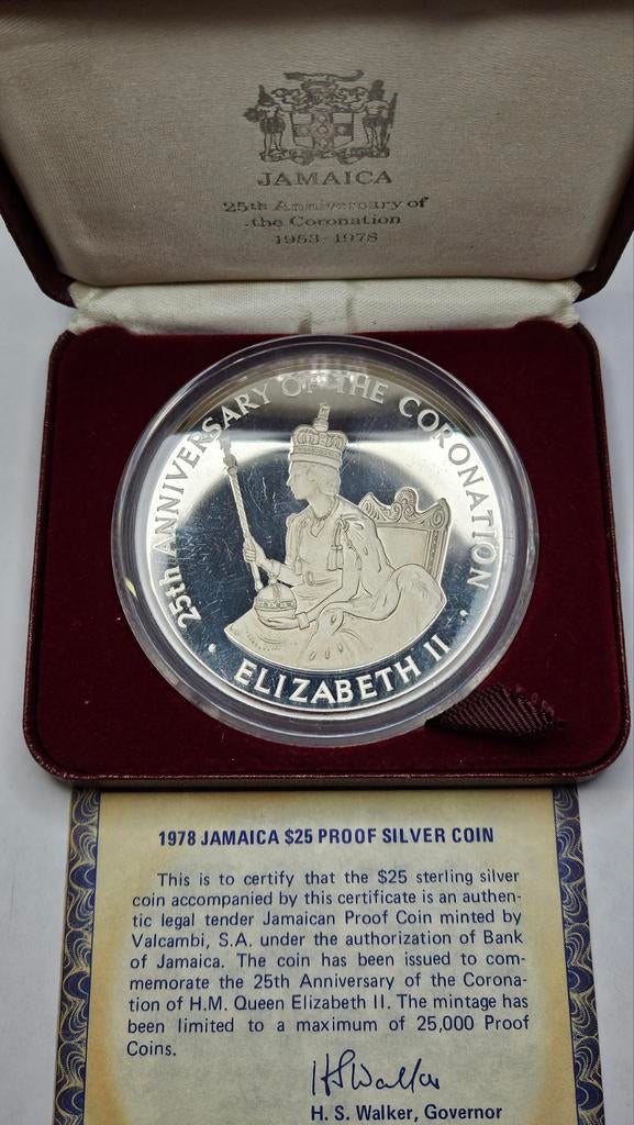Zilveren proof munt jamaica 1978, Ophalen of Verzenden, Zilver