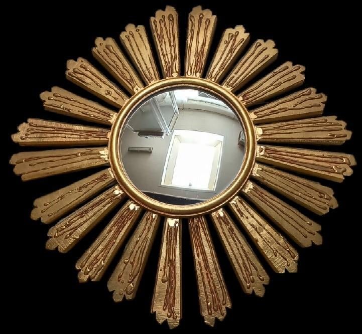 houten zonnespiegel Dollanzo., Huis en Inrichting, Ophalen, Minder dan 50 cm, Gebruikt, Minder dan 100 cm