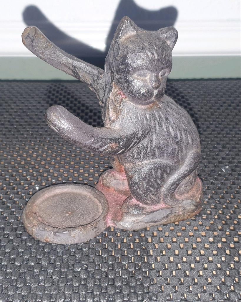 Vintage Gietijzeren "Krabbende Kat" – Deurstopper / Boekenst, Antiek en Kunst, Curiosa en Brocante, Ophalen of Verzenden
