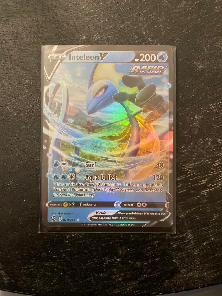 Inteleon V Pokémon Kaart (078/264) - Rapid Strike, Ophalen of Verzenden, Zo goed als nieuw, Losse kaart, Foil