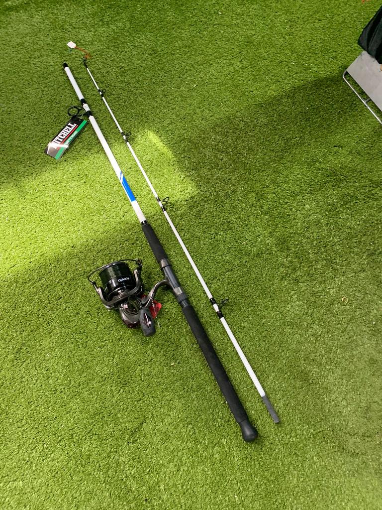 Nieuwe Mitchell boothengel + Dam molen + lijn, 2.10m 60-120g, Ophalen of Verzenden, Nieuw, Complete set