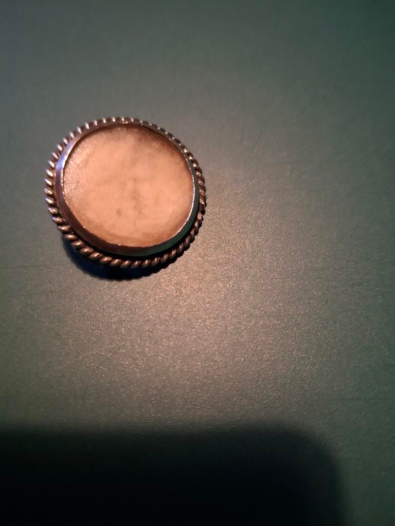 Zilveren broche  voor  foto  of haarstukje ik, Antiek en Kunst, Ophalen of Verzenden