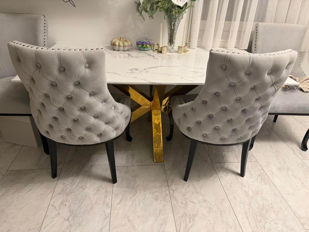 4 stoelen grijs, Ophalen of Verzenden, Zo goed als nieuw