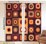 Nieuwe Retro Gordijnen - Oranje/Bruin Patroon, Bruin, 200 cm of meer, Nieuw, 200 cm of meer