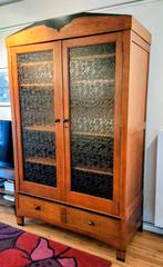 Gerestaureerde vintage brocante vakwerk linnenkast, Ophalen