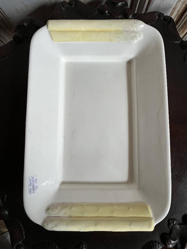 Antieke Max Roesler Rodach Duitsland aardewerk aspergeschaal, Ophalen of Verzenden