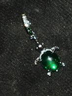 Bedel schildpad met groene steen, Ophalen of Verzenden