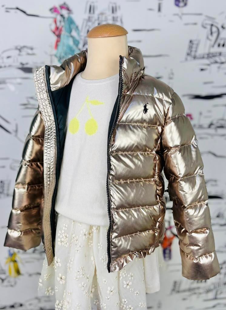 Ralph Lauren gouden donsjas jas meisje maat 5, Kinderen en Baby's, Kinderkleding | Maat 110, Zo goed als nieuw, Ralph Lauren, Ralph Lauren EU
