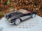 1:18 Chevrolet Corvette C1 uit 1958 Zwart metallic MotorMax, Ophalen of Verzenden, Zo goed als nieuw, Auto, Motormax