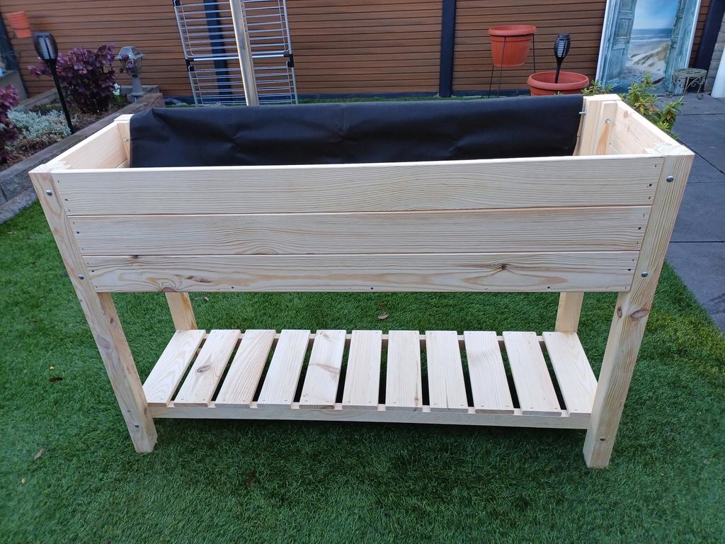 NIEUW moestuin bakken 118x40 hoogte 78cm met worteldoek, Tuin en Terras, Bloembakken en Plantenbakken, 100 cm of meer, Harder Hout
