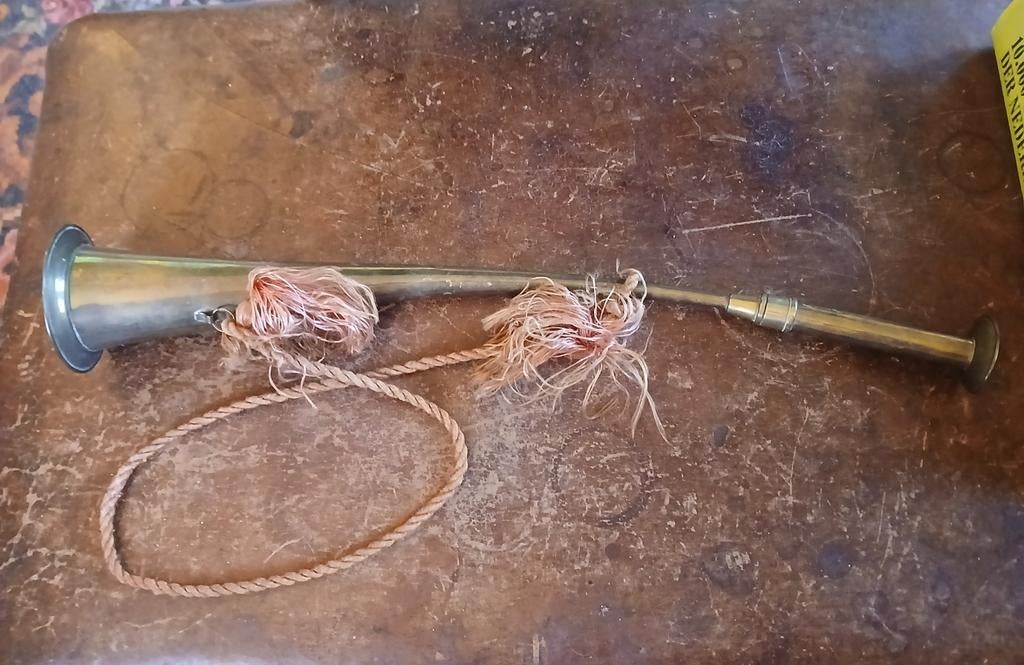 Vintage Koperen Jachthoorn met Kwasten en Koord, Ophalen