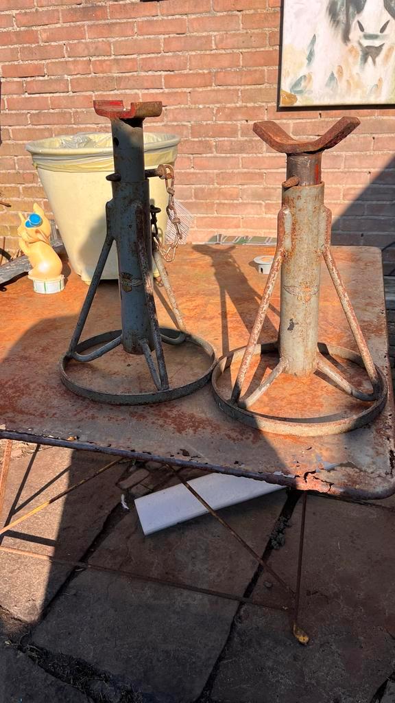 Set van 2 robuuste assteunen - Gebruikt, Auto diversen, Krikken, Gebruikt, Ophalen