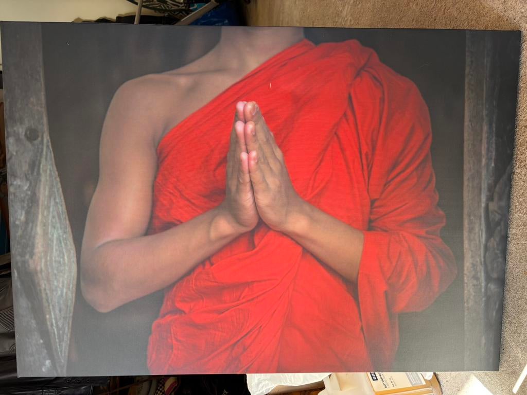 Schilderij zen/namaste handen, Ophalen