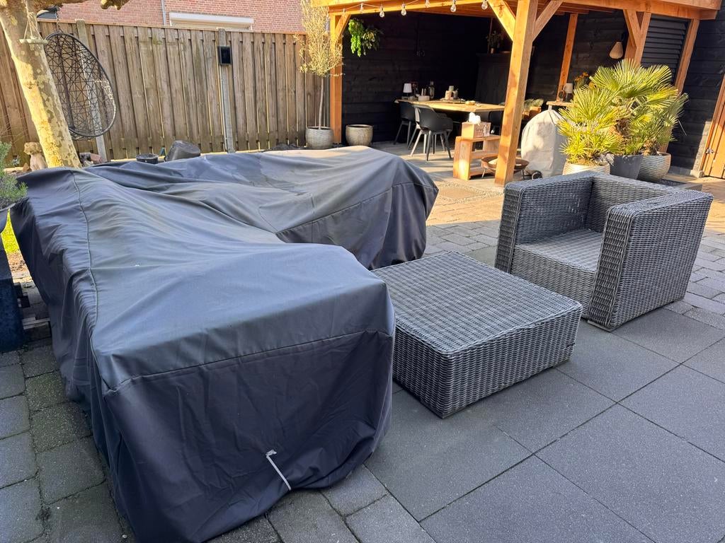 Wicker Loungeset  - Grijs, Ophalen, 5 zitplaatsen, Gebruikt, Loungeset
