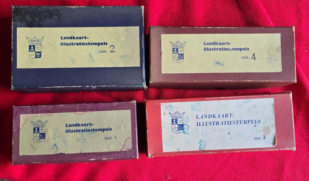 Vintage oude Landkaart illustratiestempels, Ophalen of Verzenden