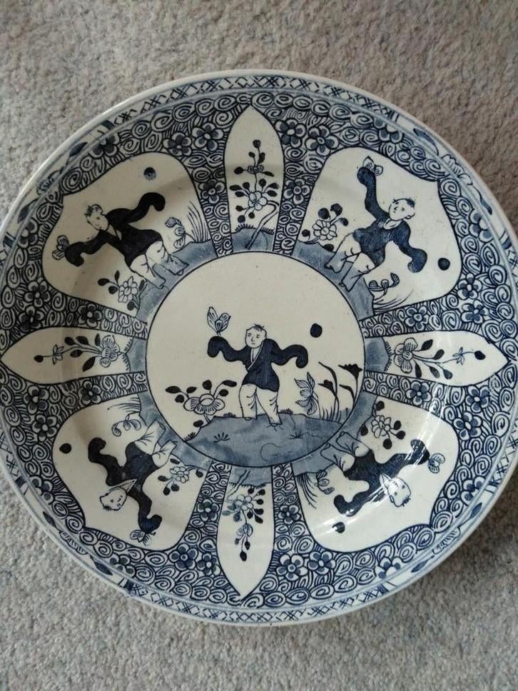 Blauw beschilderde borden, Antiek en Kunst, Ophalen of Verzenden
