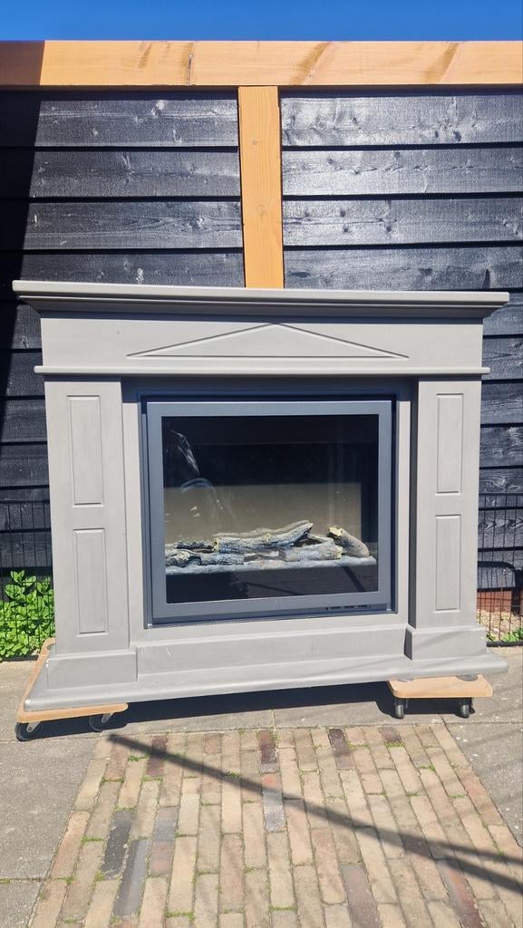 Sfeerhaard elektrisch met verwarming en afstandsbediening, Ophalen, Gebruikt, Vrijstaande haard, Elektrische haard