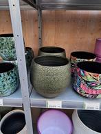 TS Collection bloempot Noor keramiek, metallic groen. Nieuw!, Rond, Ophalen of Verzenden, Aardewerk, Binnen