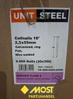 Partij Unit Steel 16º Ringnagels 2.3x55 mm gegalvanisseerd, Doe-het-zelf en Verbouw, IJzerwaren en Bevestigingsmiddelen, Ophalen
