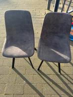 Set van 2 grijze eetkamerstoelen - Comfortabel & Modern, Gebruikt, Twee, Ophalen of Verzenden, Metaal