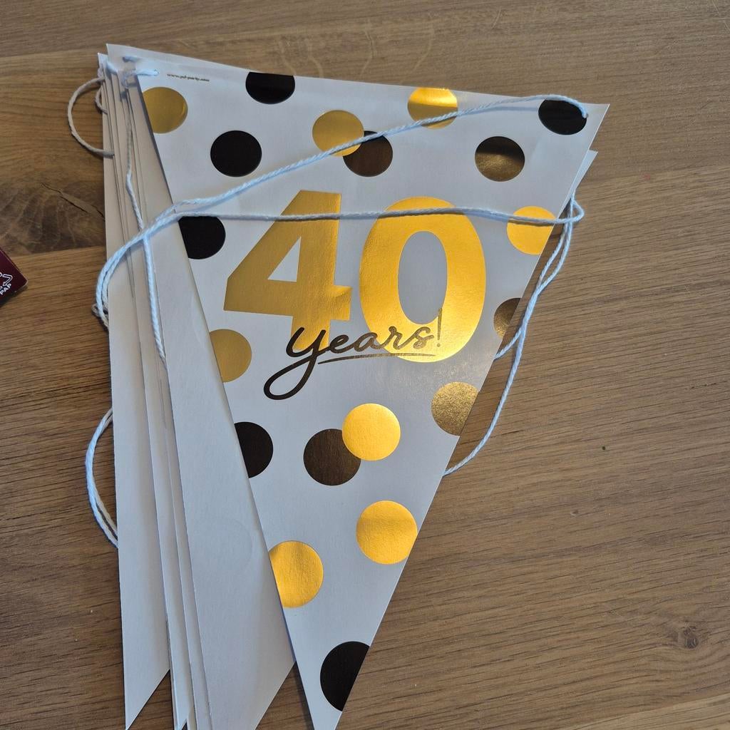 Slinger 40 jaar - Zwart/Goud stippen, Ophalen