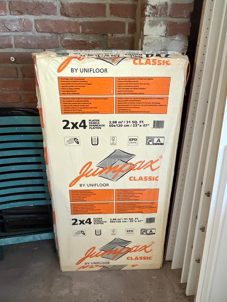 Jumpax Classic ondervloerplaten - 2,88 m², Ophalen, 30 cm of meer, 50 tot 150 cm, Overige typen