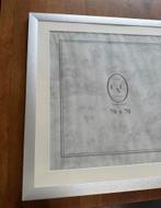 Zilverkleurige fotolijst 70x70 cm met passe-partout, Ophalen, Metaal of Aluminium, Zo goed als nieuw, 75 tot 100 cm
