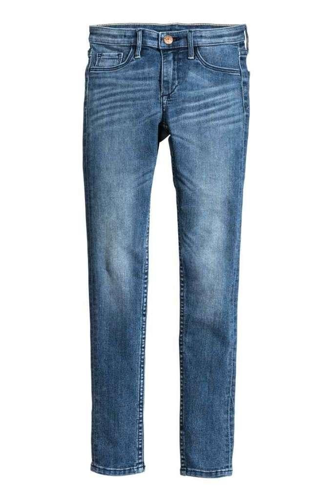 H&M stretch skinny fit jeans spijkerbroek denimblauw 164, Broek, Meisje, H&M, Nieuw
