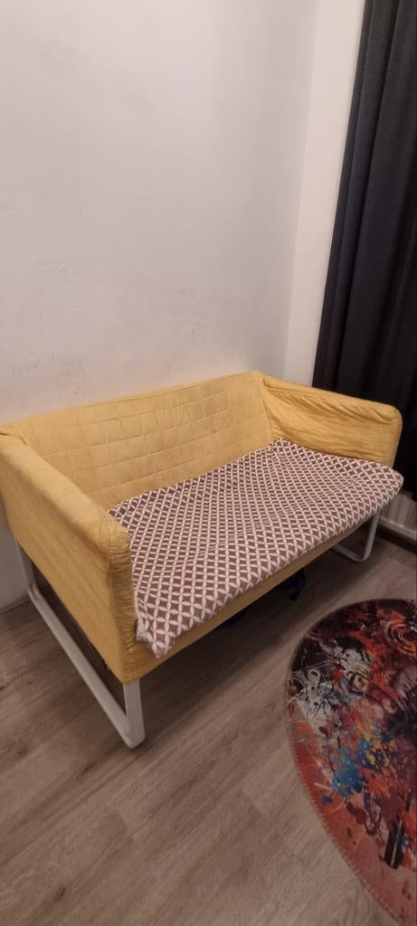 IKEA KNOPPARP 2-zitsbank - Lichtgewicht en Wasbaar, Ophalen, Gebruikt, Tweepersoons, Stof