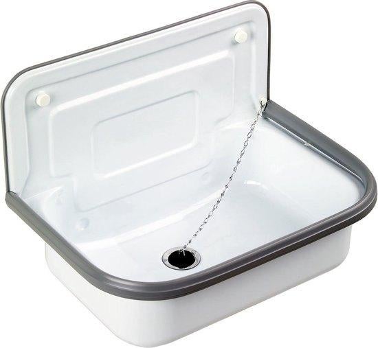 Uitstortgootsteen Differnz 50x33cm met Afvoerstop Wit, Huis en Inrichting, Badkamer | Badtextiel en Accessoires, Nieuw, Wit, Ophalen of Verzenden