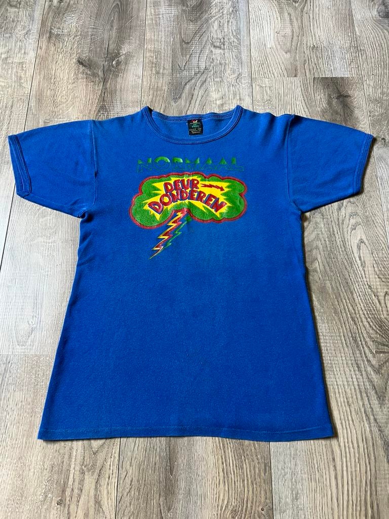 Normaal t shirt deurdonderen, Kleding | Heren, T-shirts, Ophalen of Verzenden, Gedragen, Maat 52/54 (L), Blauw